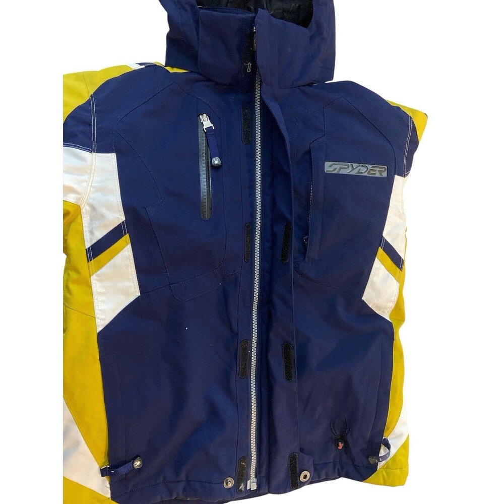 -Spyder Kids Ski Jacket XLT Sz 14 Multicolor Hooded Thinsulate Winter Snow Coat - Picture 5 of 15